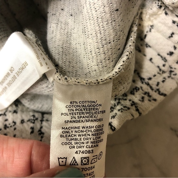 Loft White Black Knit Skirt W Pockets Size L NWT - Picture 7 of 7